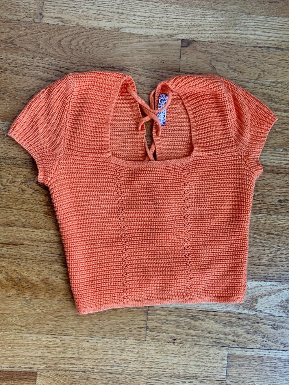 NWOT XS Orange Cropped Knit Top